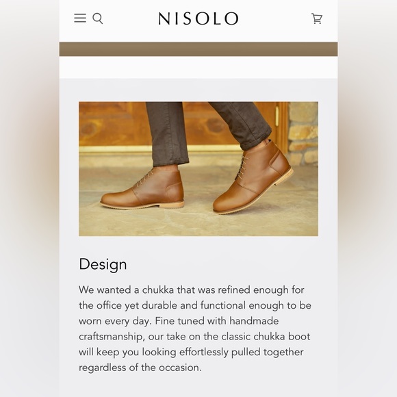 EUC Nisola “Emilio” Chukka Boots Leather Upper Brown/Cordovan Size 11 - Picture 4 of 16